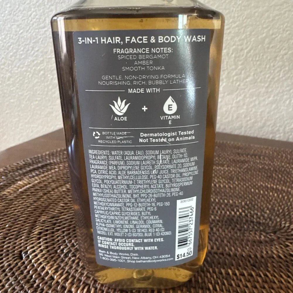 Bath & Body Works Men's Collection 3-in-1 Hair, Face, & Body Wash AFTER DARK